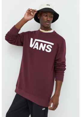 Vans Памучен суичър в бордо с принт - Pepit.bg