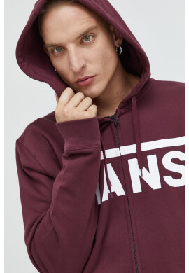 Vans Памучен суичър в бордо с принт - Pepit.bg