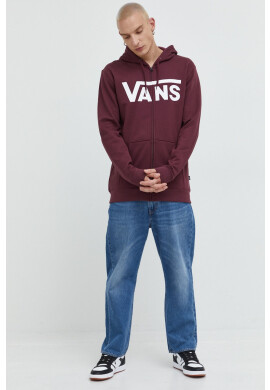 Vans Памучен суичър в бордо с принт - Pepit.bg