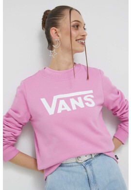 Vans Памучен суичър в лилаво с принт - Pepit.bg