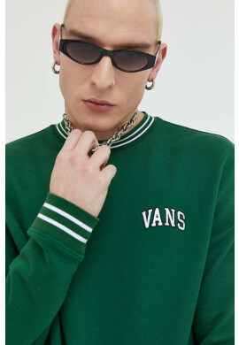 Vans Памучен суичър в зелено с апликация - Pepit.bg
