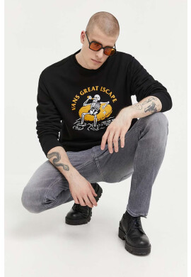 Vans Памучен суичър в черно с принт - Pepit.bg