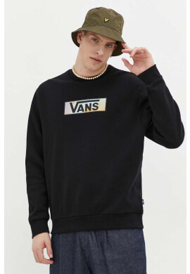 Vans Памучен суичър в черно с принт - Pepit.bg