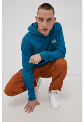 Vans Памучен суичър мъжки в тюркоазено с изчистен дизайн - Pepit.bg