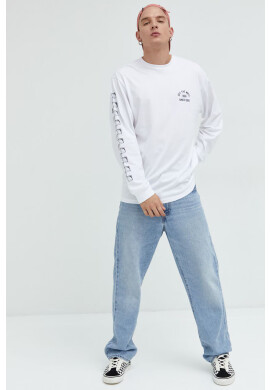 Vans Памучна блуза с дълги ръкави в бяло - Pepit.bg