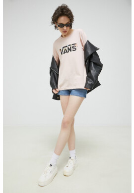 Vans Памучна блуза с дълги ръкави в розово - Pepit.bg
