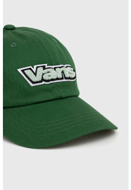 Vans Памучна шапка с козирка в зелено с апликация - Pepit.bg