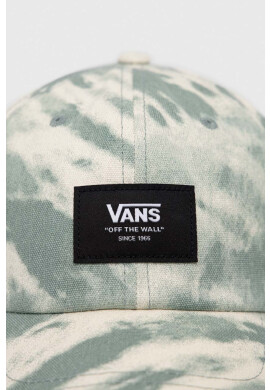 Vans Памучна шапка с козирка в зелено с десен - Pepit.bg