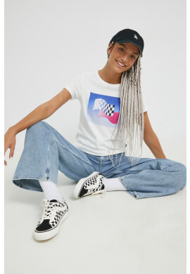 Vans Памучна тениска в бяло - Pepit.bg
