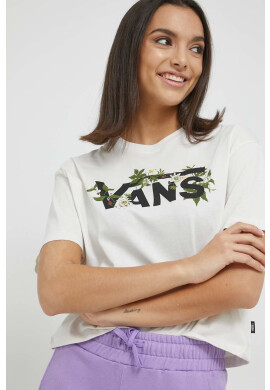 Vans Памучна тениска в бежово - Pepit.bg