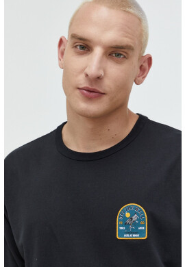 Vans Памучна тениска в черно с апликация - Pepit.bg