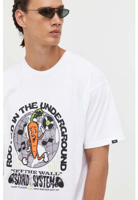 Vans Памучна тениска в бяло с принт - Pepit.bg