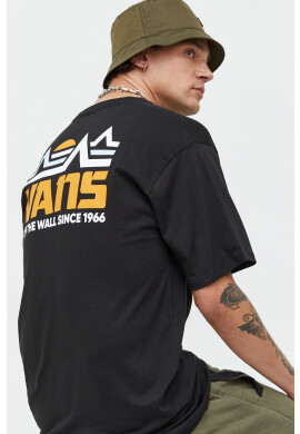 Vans Памучна тениска в черно с десен - Pepit.bg