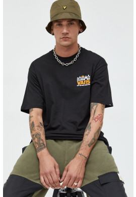Vans Памучна тениска в черно с десен - Pepit.bg