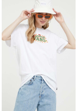 Vans Памучна тениска в бяло - Pepit.bg