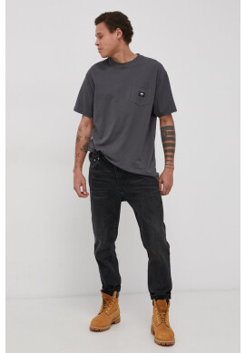 Vans Памучна тениска в сиво с изчистен дизайн - Pepit.bg