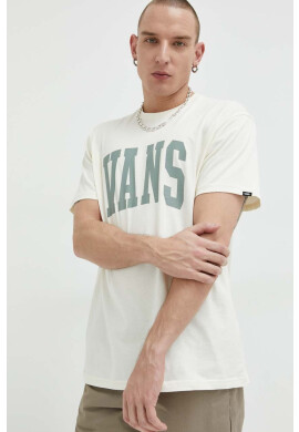 Vans Памучна тениска в бежово с принт - Pepit.bg