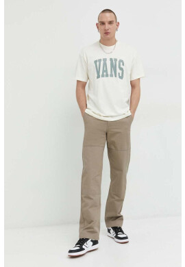 Vans Памучна тениска в бежово с принт - Pepit.bg