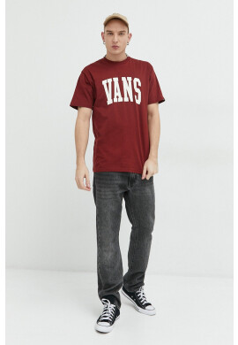Vans Памучна тениска в бордо с принт - Pepit.bg