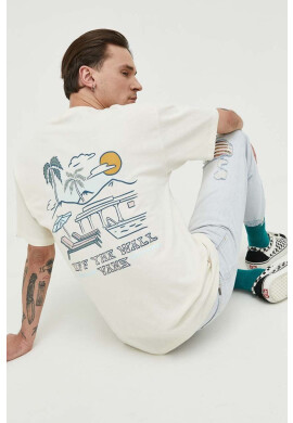 Vans Памучна тениска в бяло с принт - Pepit.bg