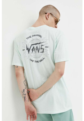 Vans Памучна тениска в зелено с принт - Pepit.bg