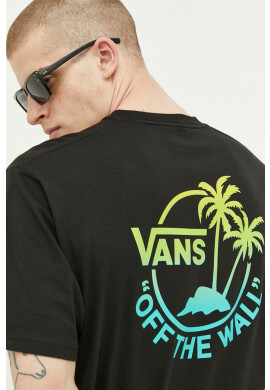 Vans Памучна тениска в черно с принт - Pepit.bg