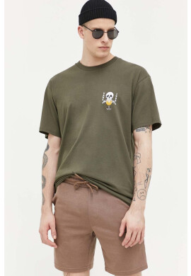 Vans Памучна тениска в зелено с принт - Pepit.bg