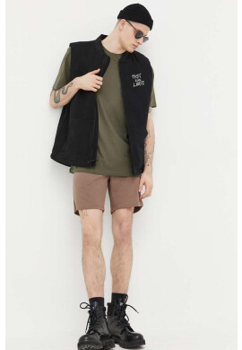 Vans Памучна тениска в зелено с принт - Pepit.bg
