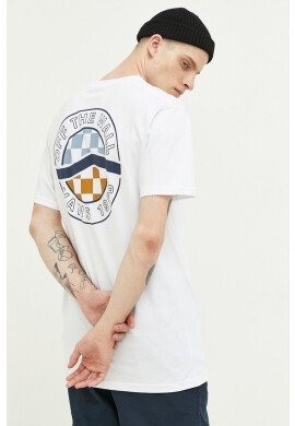 Vans Памучна тениска в бяло с принт - Pepit.bg