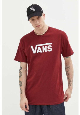 Vans Памучна тениска в бордо с принт - Pepit.bg