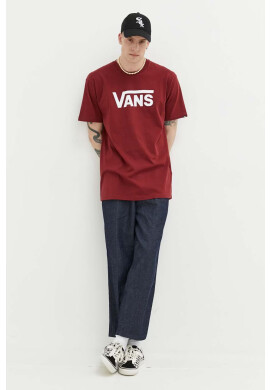 Vans Памучна тениска в бордо с принт - Pepit.bg