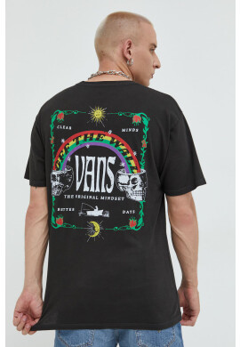 Vans Памучна тениска в сиво с принт - Pepit.bg