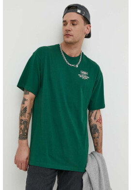 Vans Памучна тениска в зелено с принт - Pepit.bg
