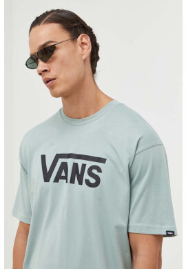 Vans Памучна тениска в зелено с принт - Pepit.bg
