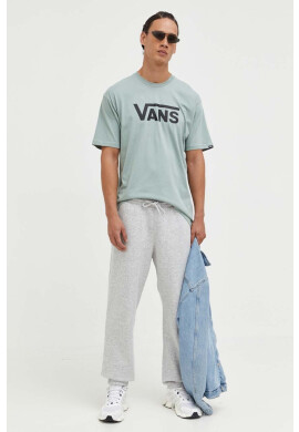 Vans Памучна тениска в зелено с принт - Pepit.bg