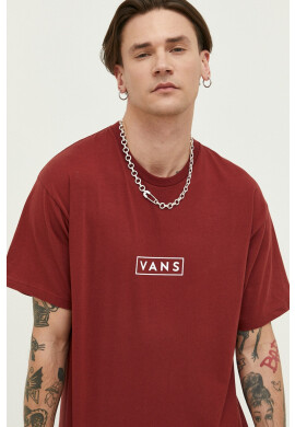 Vans Памучна тениска в бордо с принт - Pepit.bg