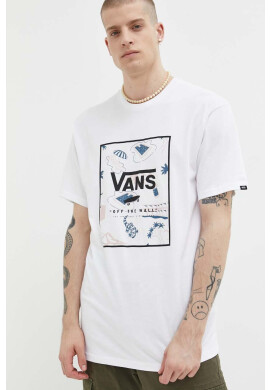 Vans Памучна тениска в бяло с принт - Pepit.bg