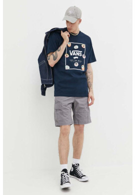 Vans Памучна тениска в тъмносиньо с принт - Pepit.bg
