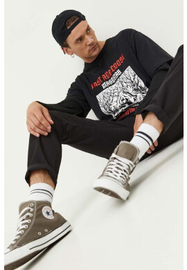 Vans Памучна тениска Fast and Loose в черно с десен - Pepit.bg