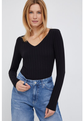 Vero Moda Блуза с дълги ръкави в оранжево с поло - Pepit.bg