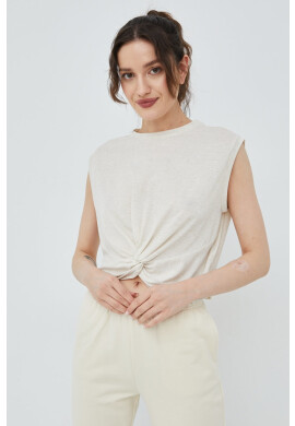 Vero Moda Топ с лен в бежово - Pepit.bg