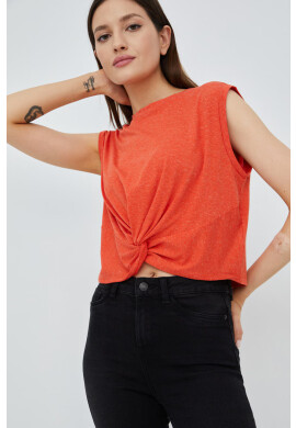 Vero Moda Топ с лен в оранжево - Pepit.bg