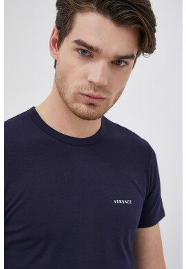 Versace Тениска (2 броя) мъжка в тъмносиньо с изчистен дизайн - Pepit.bg