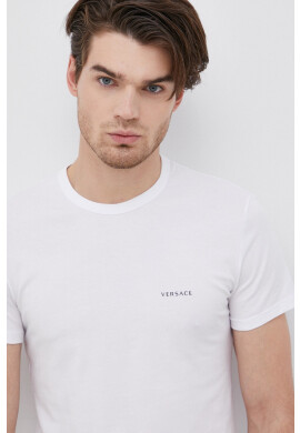 Versace Тениска (2 броя) мъжка в бяло с изчистен дизайн - Pepit.bg