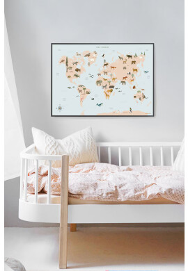 Vissevasse Постер World Map Animal 50x70 cm - Pepit.bg