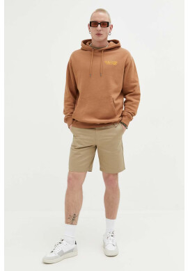 Volcom Памучен суичър в кафяво с качулка с апликация - Pepit.bg