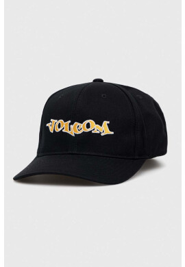 Volcom Памучна шапка с козирка в черно с апликация - Pepit.bg