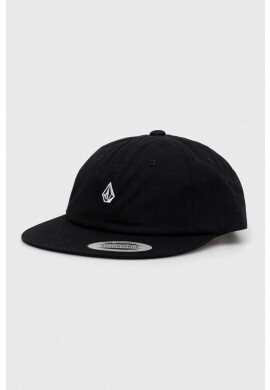 Volcom Памучна шапка с козирка в черно с изчистен дизайн - Pepit.bg