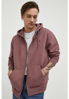 Volcom Суичър в розово с качулка с изчистен дизайн - Pepit.bg
