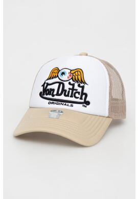 Von Dutch Шапка с козирка в бежово с апликация - Pepit.bg